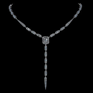 Deco Diamond Lariat Necklace