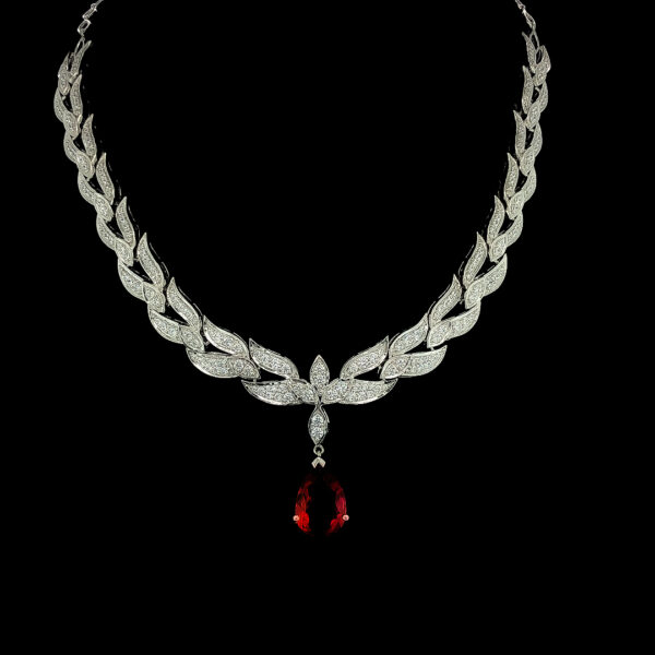 Crimson Leaf Cascade Necklace